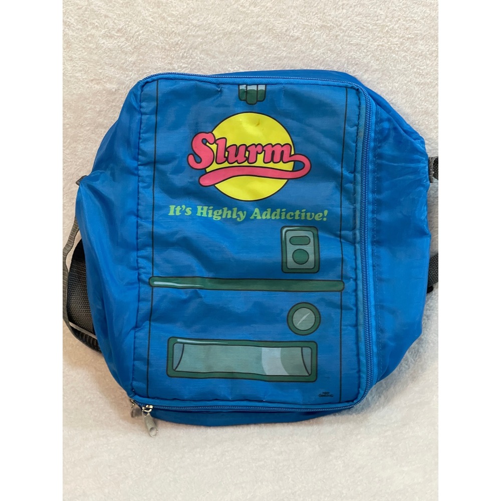 Futurama Slurm Insulated Lunch Bag Blue Vending Machine Crossbody Tote 2017